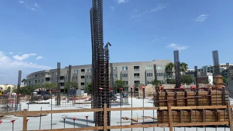 Construction Site Panning Shot Stock Footage 156808219