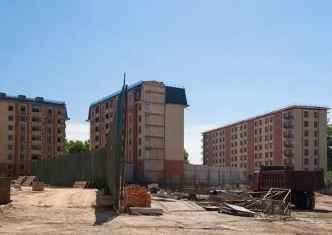Construction site, panoramic view Stock Photos