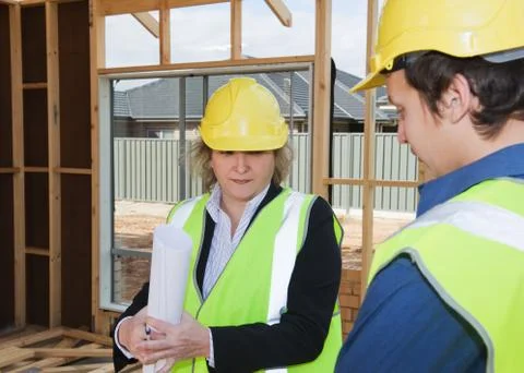 At the construction site Stock Photos