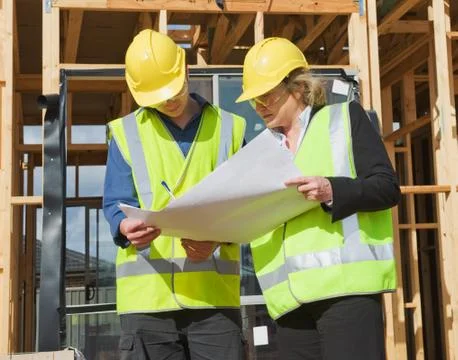 At the construction site Stock Photos