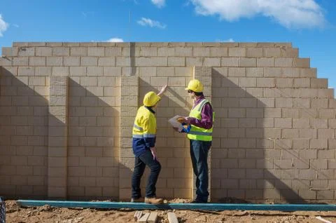 At the construction site Stock Photos