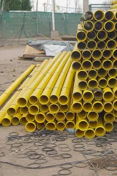 Construction site pipes Stock Photos