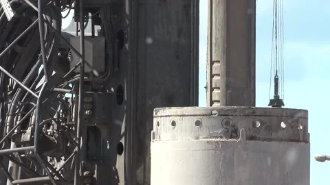 Construction site, poplar fluff, press, metal press Stock Footage 278397212