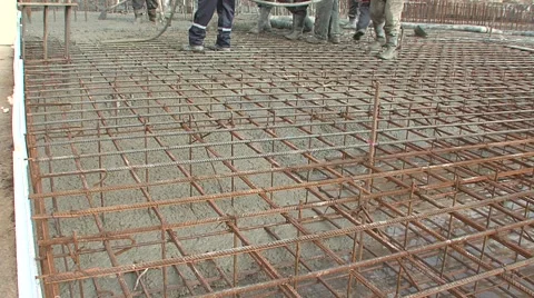Construction site, pouring the concrete Stock Footage 5164979