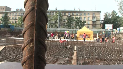 Construction site, pouring the concrete Stock Footage 5165007