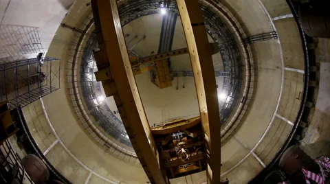 Construction site. Process of building a nuclear power plant. Reactor hall. HD Stock Footage 65248208