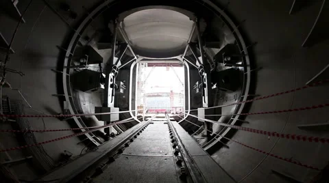 Construction site. Process of building a nuclear power plant. Reactor hall. HD Stock Footage 65248438