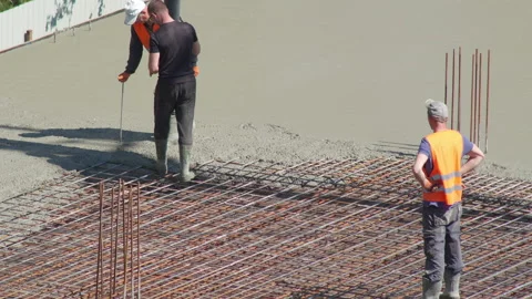 Construction site, the process of building a sport center, building is made of Stock Footage 130807319