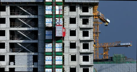Construction site, in progress. (Beijing, July 7, 2023) 스톡 동영상 294476338