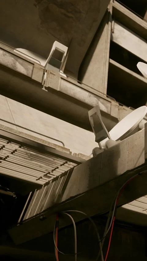 Construction site in progress with materials and tools visible overhead Stock Footage 341264878