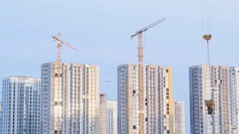 Construction site progress start to finish complete long term timelapse, 4K Stock Footage 237112300