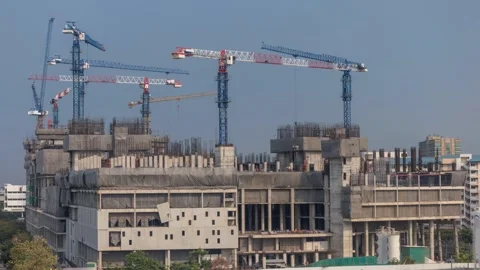 Construction site progress start to finish complete long term time lapse Stock Footage 274464548