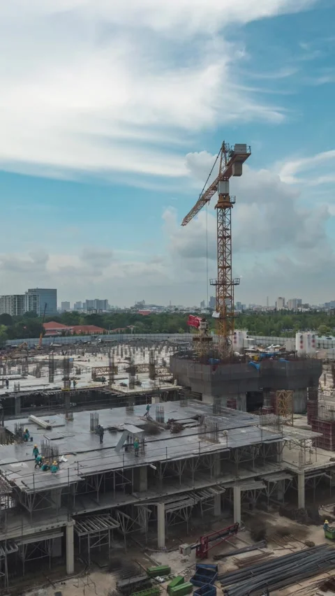 Construction site progress start to finish complete long term time lapse (V.. Stock Footage 309226508