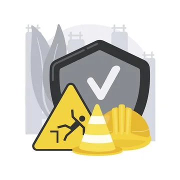 Construction site protection abstract concept vector illustration. Stock Illustration