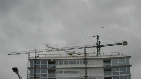 Construction Site On A Rainy Day Stock Footage 48633036