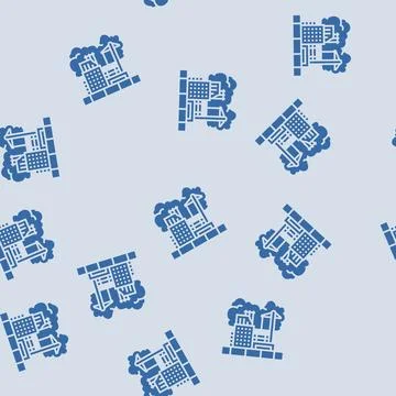 Construction site raising dust clouds glyph seamless pattern Stock Illustration