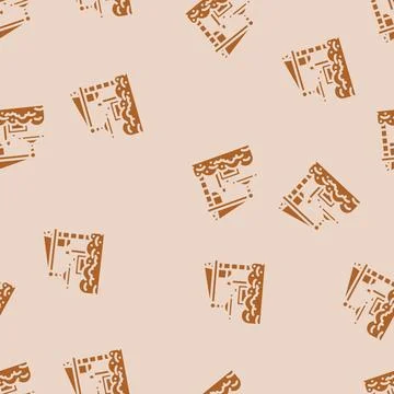 Construction site raising dust clouds glyph vector seamless pattern イラスト素材