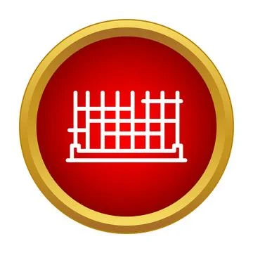 Construction site reinforcement outline icon in red circle Illustrazione stock