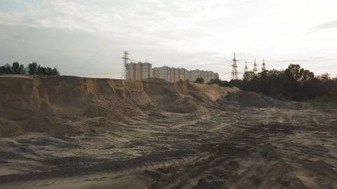 Construction site at the road construction. Aerial view Stock Footage 113301073