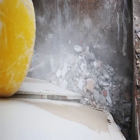 Construction site rubble impact Stock Footage 69281127