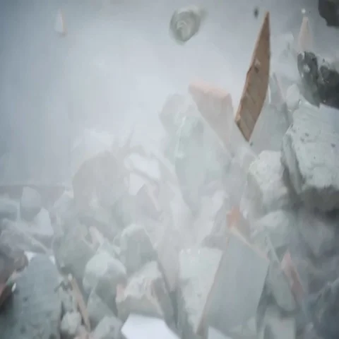 Construction site rubble impact Stock Footage 69281173