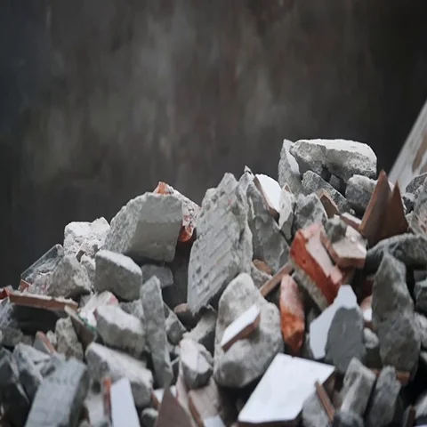 Construction site rubble impact Stock Footage 69281672