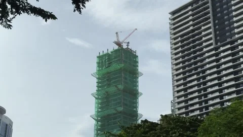 Construction Site with Safety Netting in BGC 4k 60fps Stock Footage 339207281