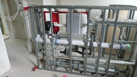 Construction site, Sanitary system - modular construction Видео 248060573