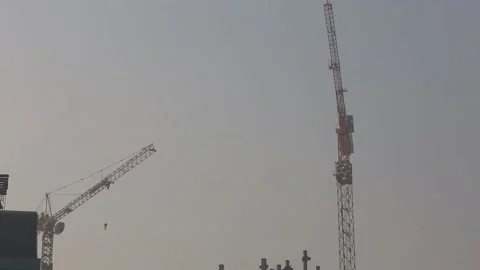 Construction site in Sanlitun Area of Beijing Stock Footage 203148331