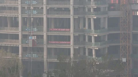 Construction site in Sanlitun Area of Beijing Stock Footage 203149145
