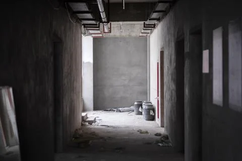 Construction Site Scene Corridor Stock Photos