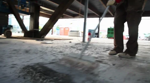 Construction site scrape cement glidecam Vídeo Stock 27823463