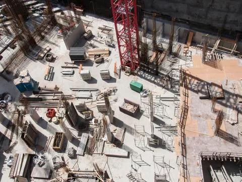 Construction site seen from above Stock Photos