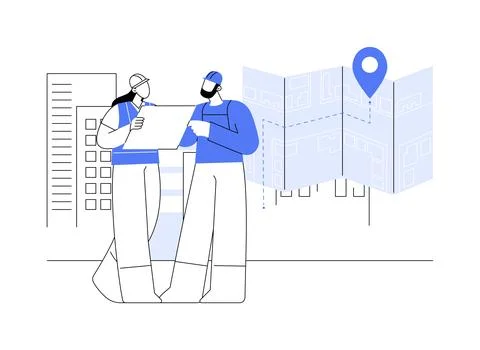 Construction site selection abstract concept vector illustration. Stock Illustration