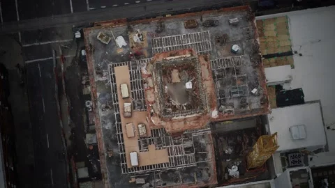 Construction site shot from above Stock Footage 129359196