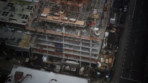 Construction site shot from above Stock Footage 133835073