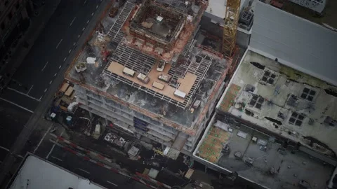 Construction site shot from above Stock Footage 135880253