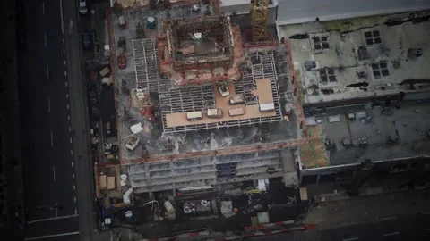 Construction site shot from above Stockbeeldmateriaal 141043521