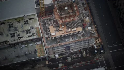 Construction site shot from above Stock Footage 141415314