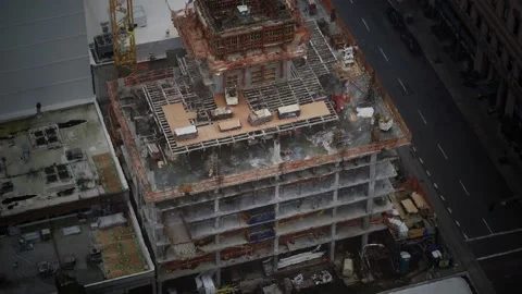 Construction site shot from above Vidéo 143404479