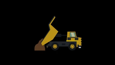 A construction site showing the earth discharge process along Stock Footage 317544124