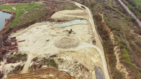 Construction site showing earth moving and shaping at a land development project Stock Footage 331901567