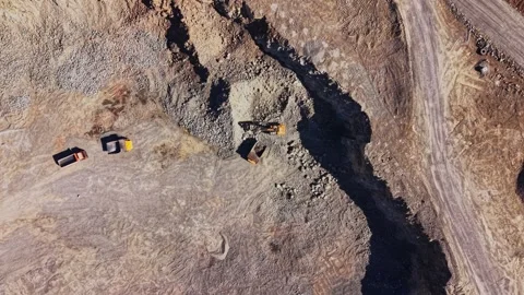 Construction site shows excavation work in progress with machinery Stock Footage 344539749