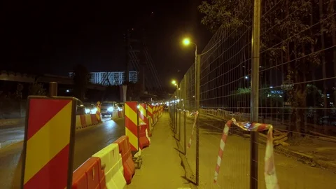 Construction site sidewalk Stock Footage 116203434
