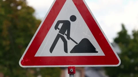 A construction site sign background 4k 25fps video Stockbeeldmateriaal 317219515