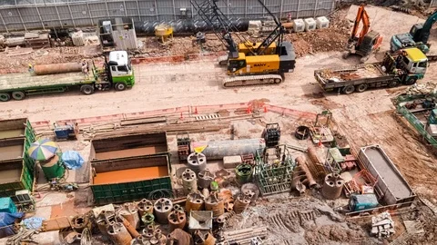 Construction site in Singapore Stock Footage 95446228