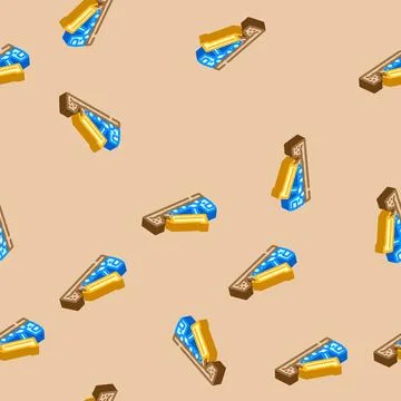 Construction site soil dumping isometric icon seamless pattern Stock Illustration