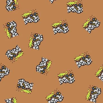 Construction site soil dumping vector seamless pattern Stock Illustration