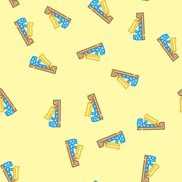 Construction site soil dumping vector seamless pattern Stock Illustration