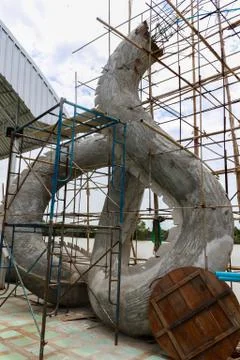 The construction site of statue cement Stock Photos